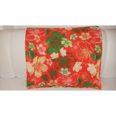 Toalha quadrada estampada floral laranja