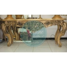 Mesa imperial retangular dourada